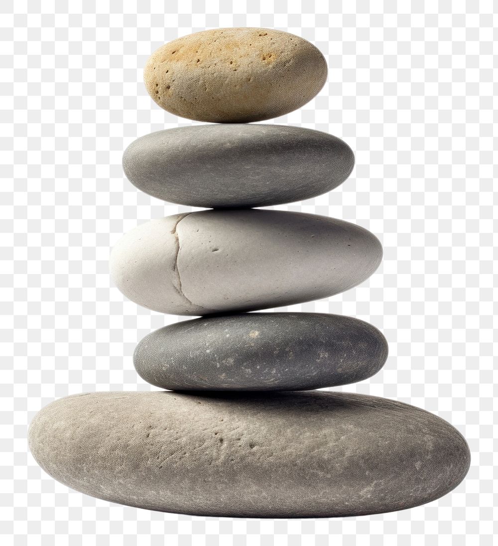 PNG  Stack of 3 greystone balance pebble rock. AI generated Image by rawpixel.