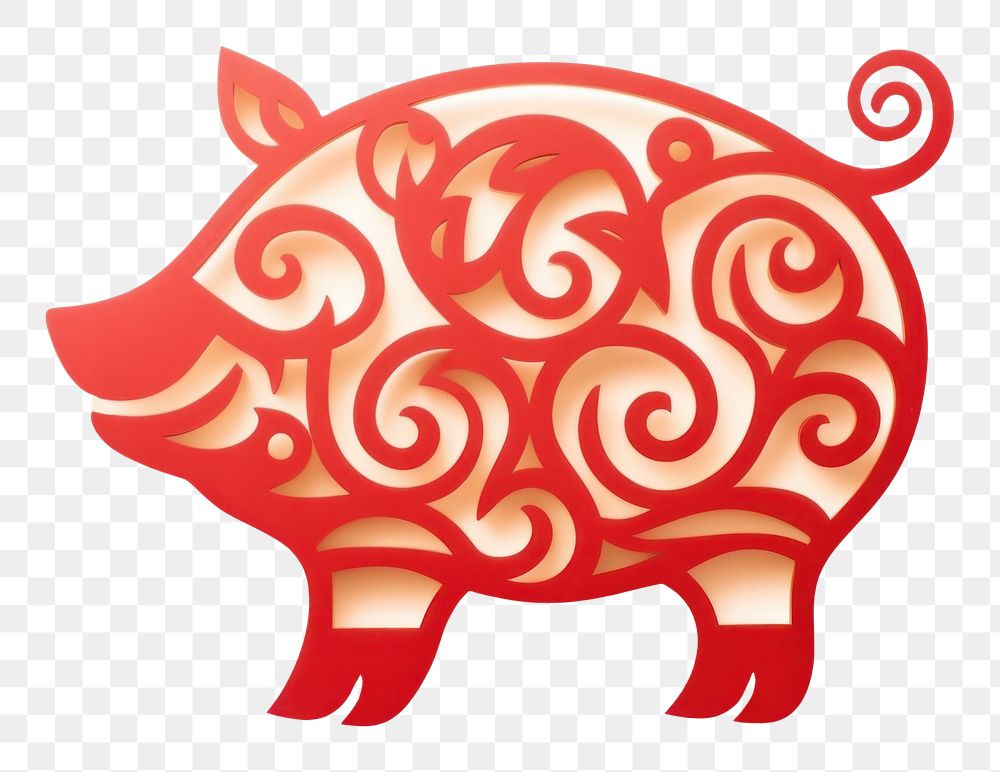 PNG Pig chinese zodiac symbol red. AI generated Image by rawpixel.