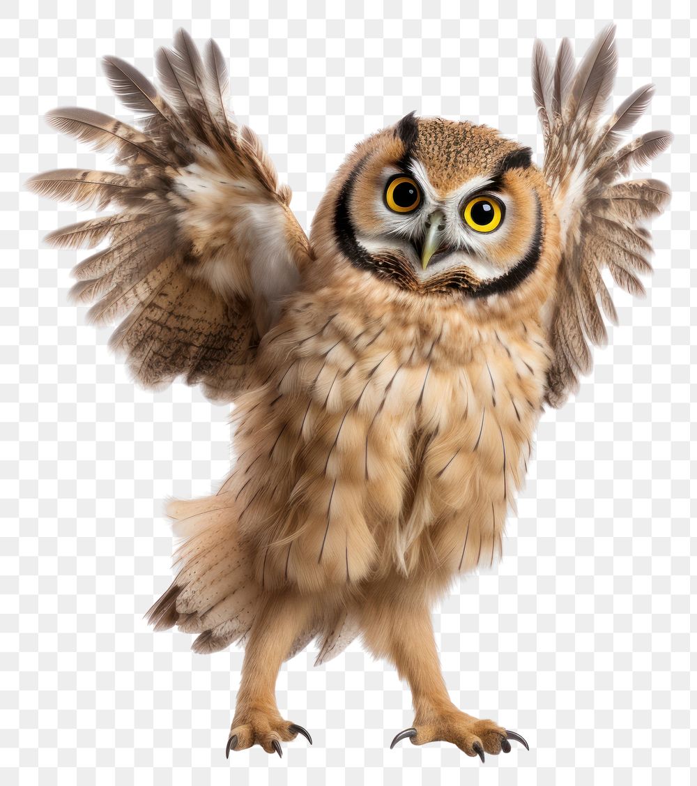 PNG Happy smiling dancing owl animal bird beak. AI generated Image by rawpixel.