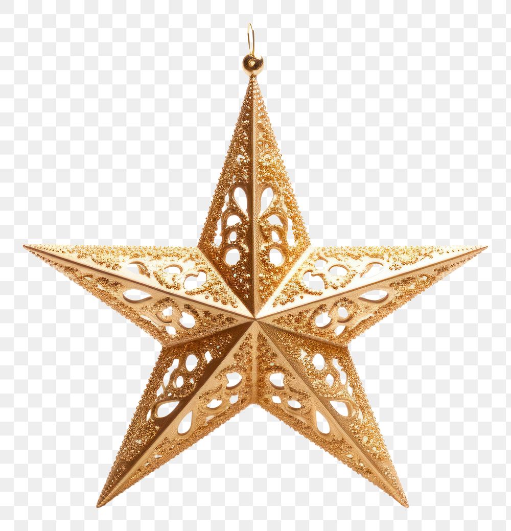 PNG golden Christmas star, transparent background