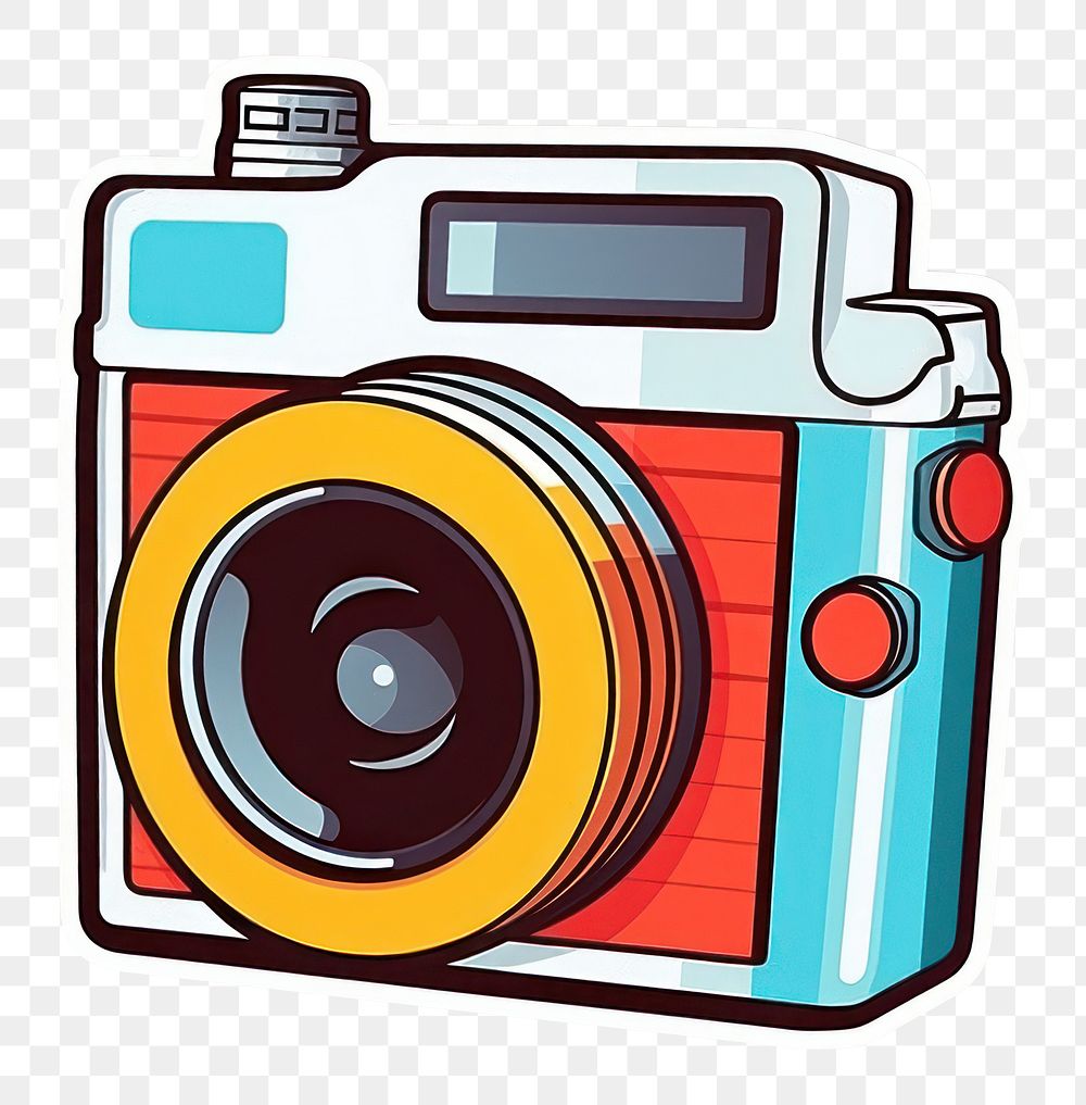 PNG  Retro camera white background photographing electronics. AI generated Image by rawpixel.