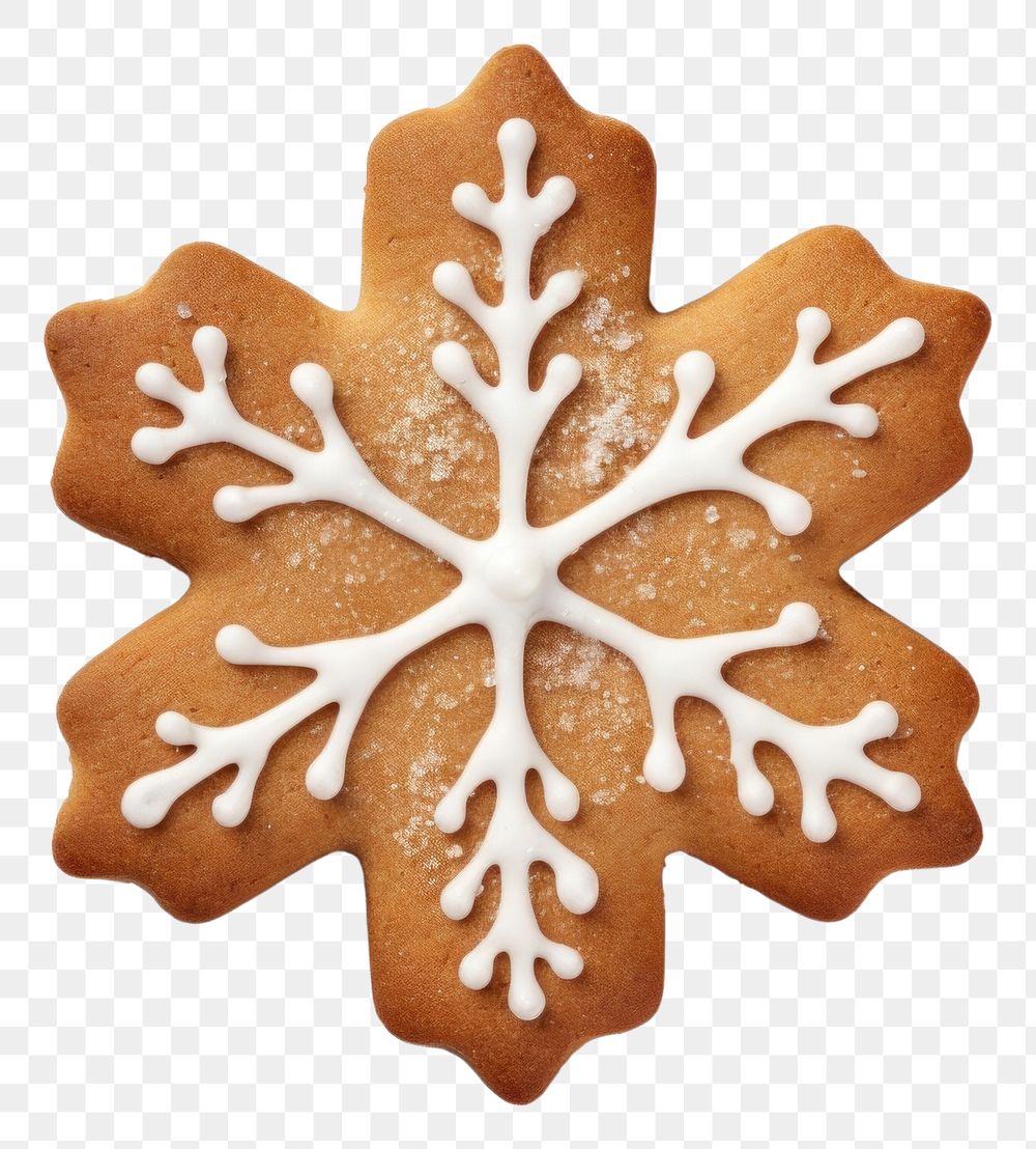 PNG  A christmas cookie gingerbread food white background. AI generated Image by rawpixel.