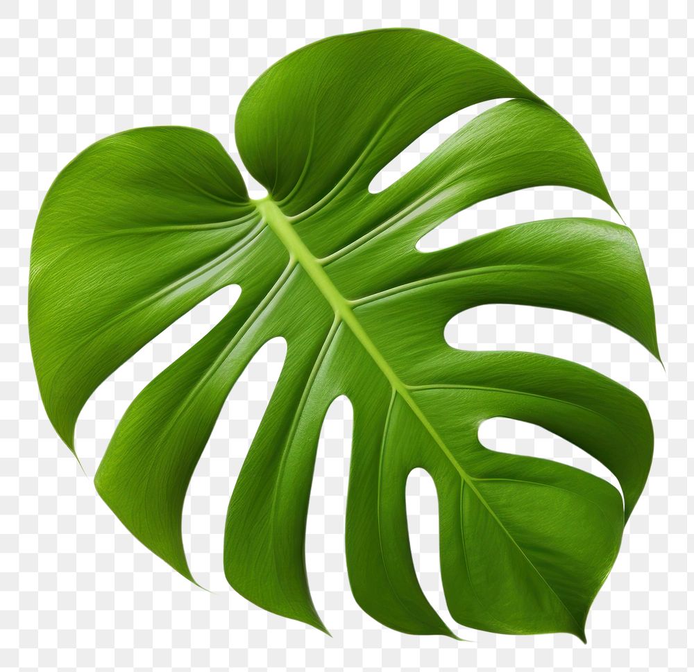 PNG  A mini monstera leaf plant white background freshness. AI generated Image by rawpixel.