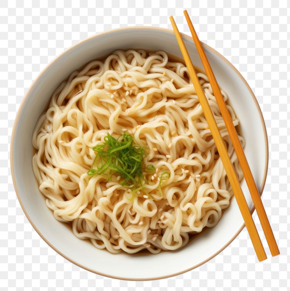 PNG  A ramen bowl chopsticks noodle plate. AI generated Image by rawpixel.