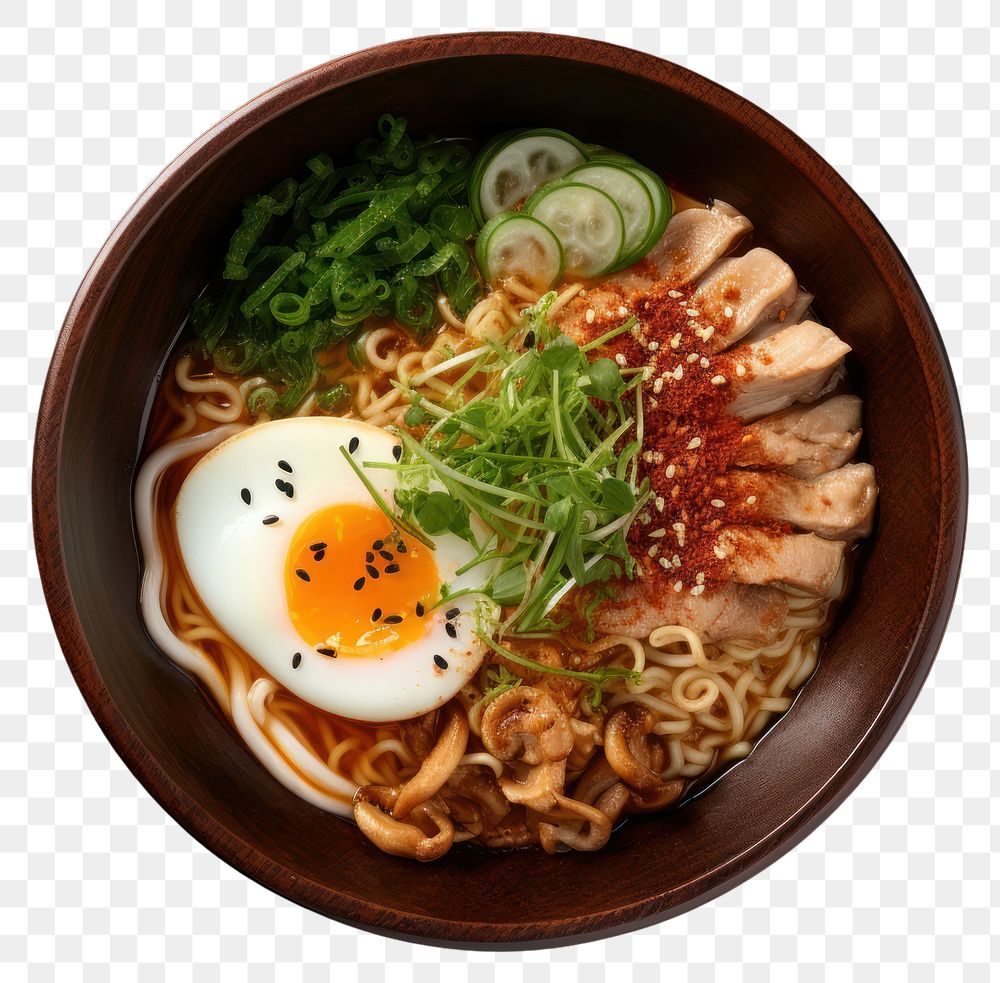 PNG  A ramen bowl meal food meat. AI generated Image by rawpixel.