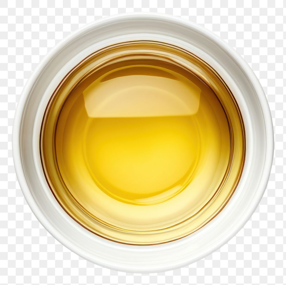 PNG  A small oil bowl drink white background refreshment. AI generated Image by rawpixel.