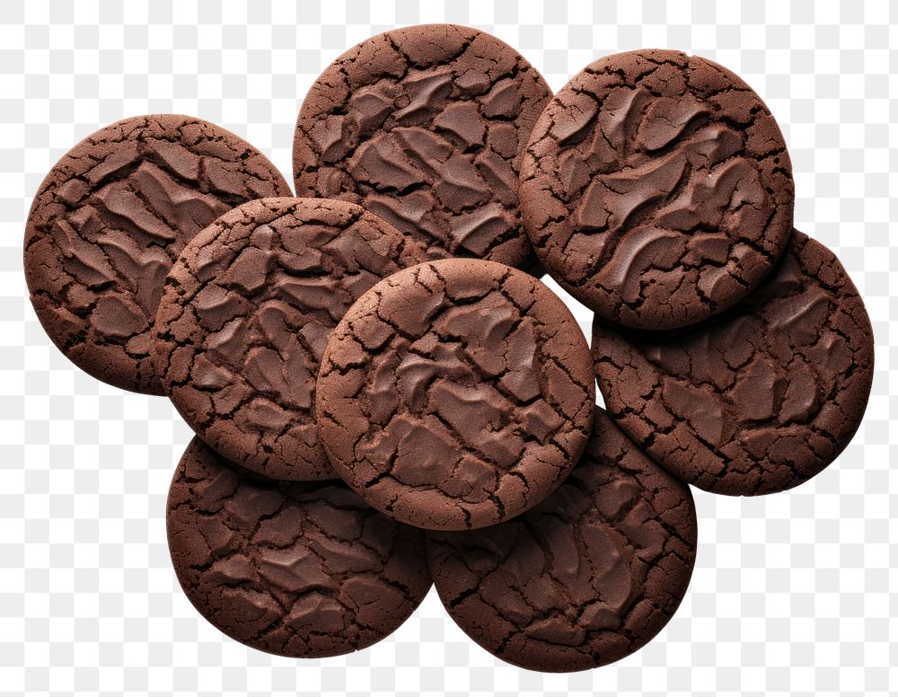 PNG Dark chocolate soft cookies dessert biscuit food. AI generated Image by rawpixel.