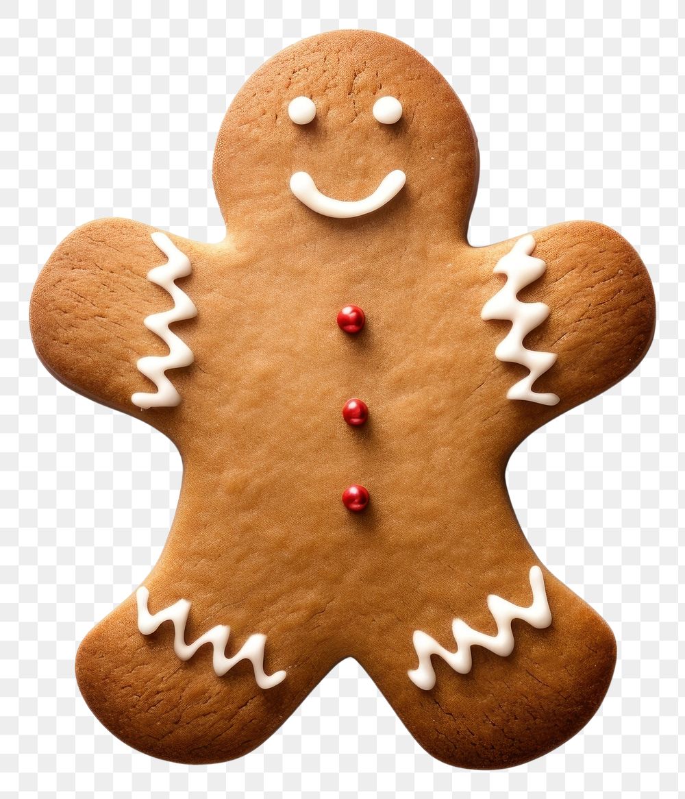 PNG Gingerbread cookie food anthropomorphic. AI generated Image by rawpixel.