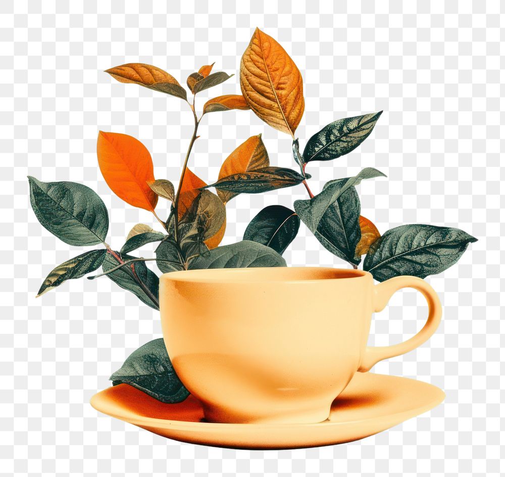 PNG Cup saucer coffee nature. AI generated Image by rawpixel.