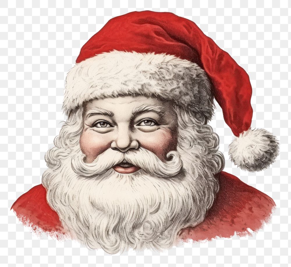 PNG Santa claus portrait drawing sketch. AI generated Image by rawpixel.