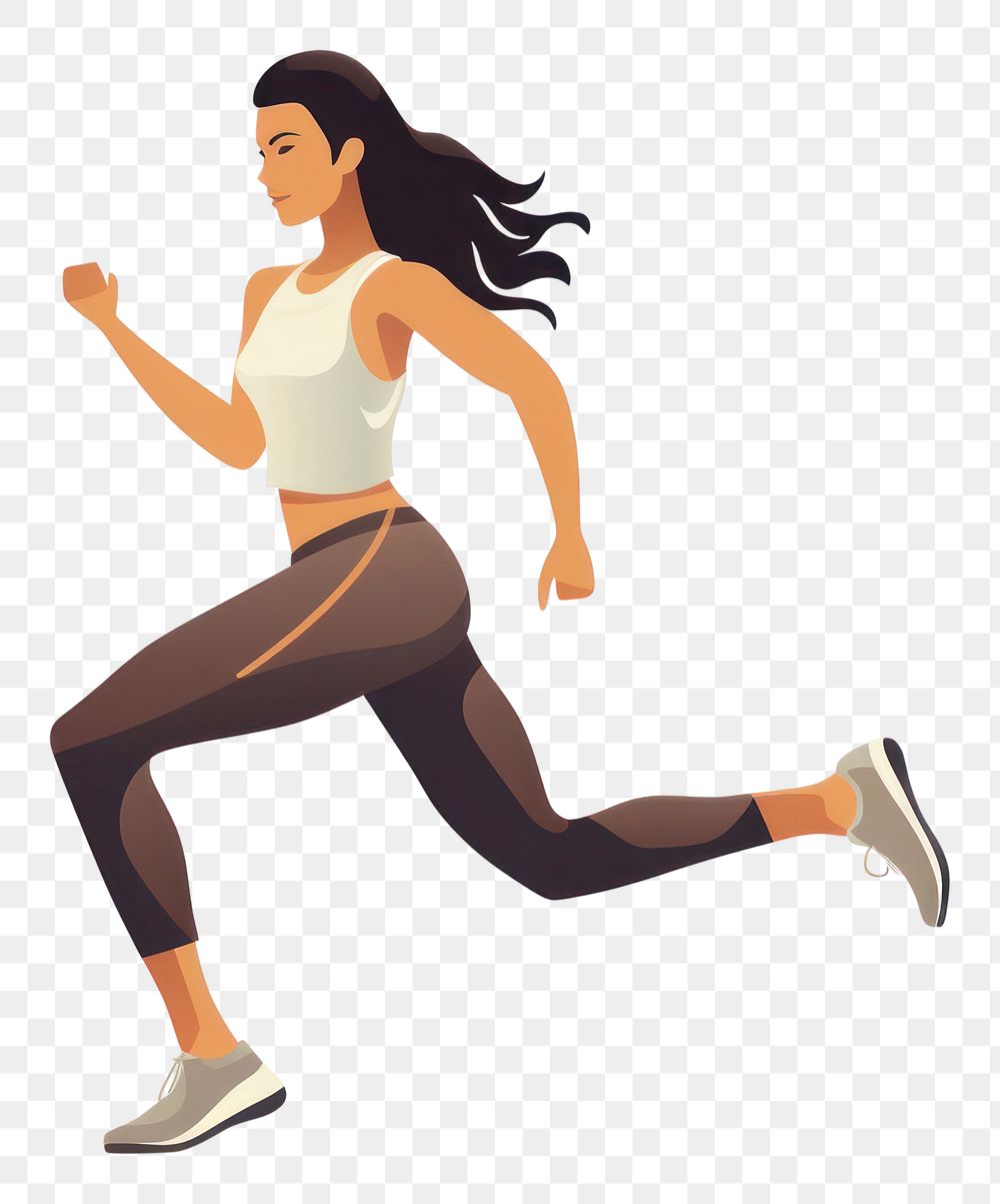 PNG Woman exercising running jogging adult. AI generated Image by rawpixel.