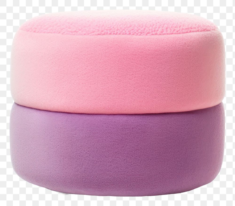 PNG  Pouf furniture white background magenta. AI generated Image by rawpixel.