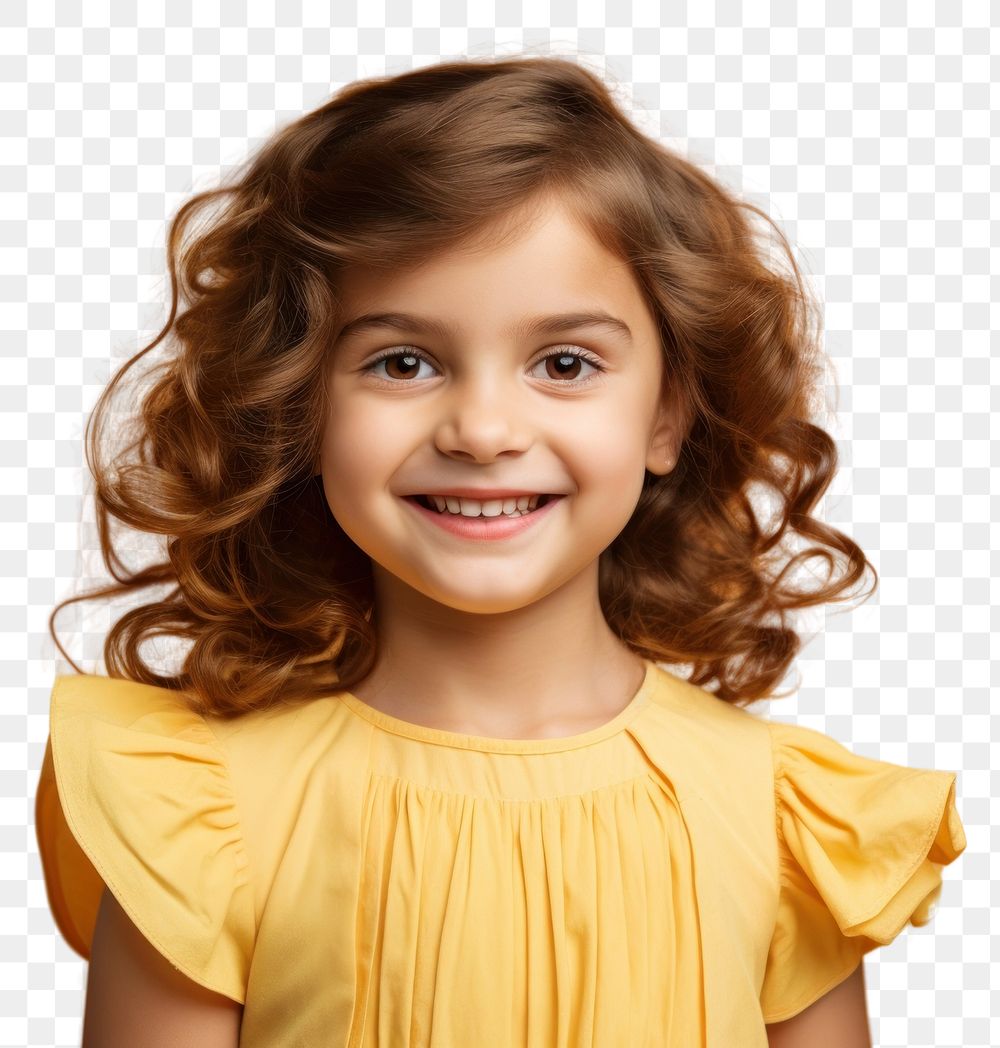 PNG Cute little girl portrait child smiling. AI generated Image by rawpixel.