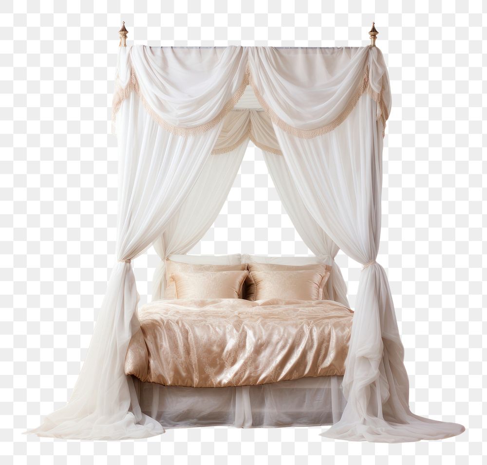 PNG  Bed canopy furniture bedroom white background
