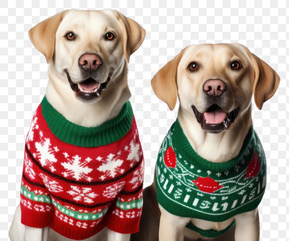 PNG  Sweater dog retriever christmas. AI generated Image by rawpixel.