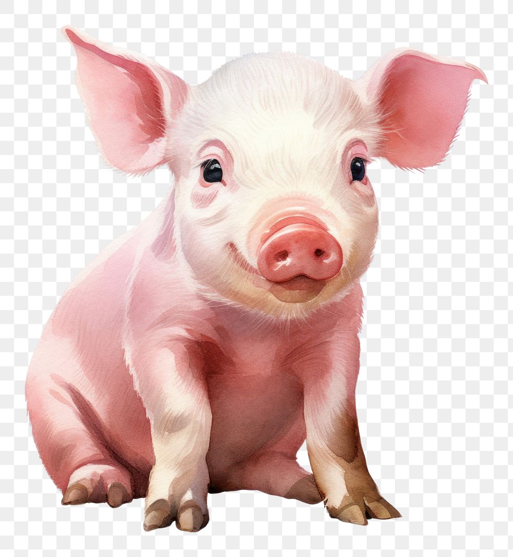 A pink pig animal mammal cute. AI generated Image by rawpixel.