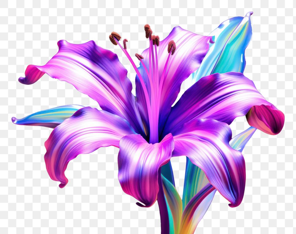 PNG Lily purple flower petal. AI generated Image by rawpixel.