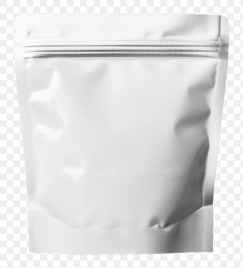 PNG  Ziplock doypack white white background monochrome. AI generated Image by rawpixel.