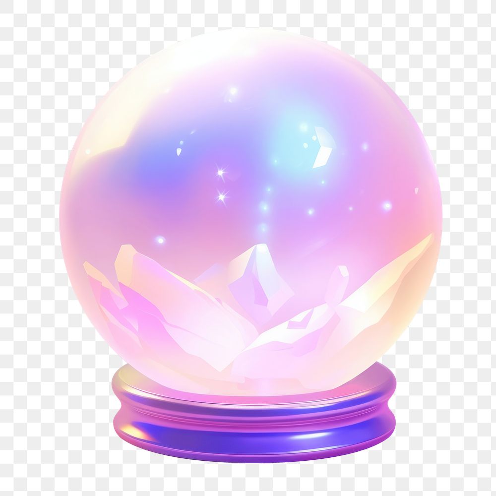 PNG Crystal ball lighting sphere purple. AI generated Image by rawpixel.