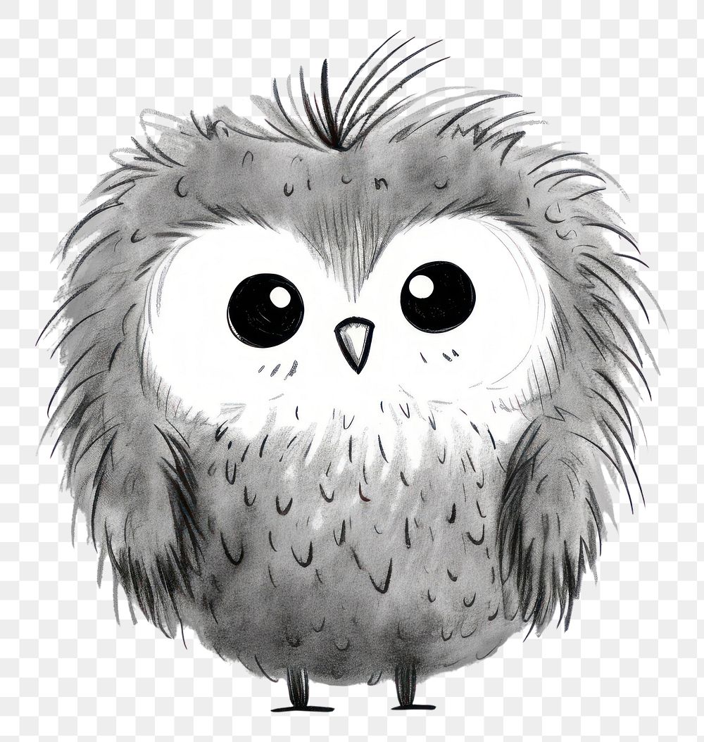PNG  Owl animal drawing sketch. AI generated Image by rawpixel.