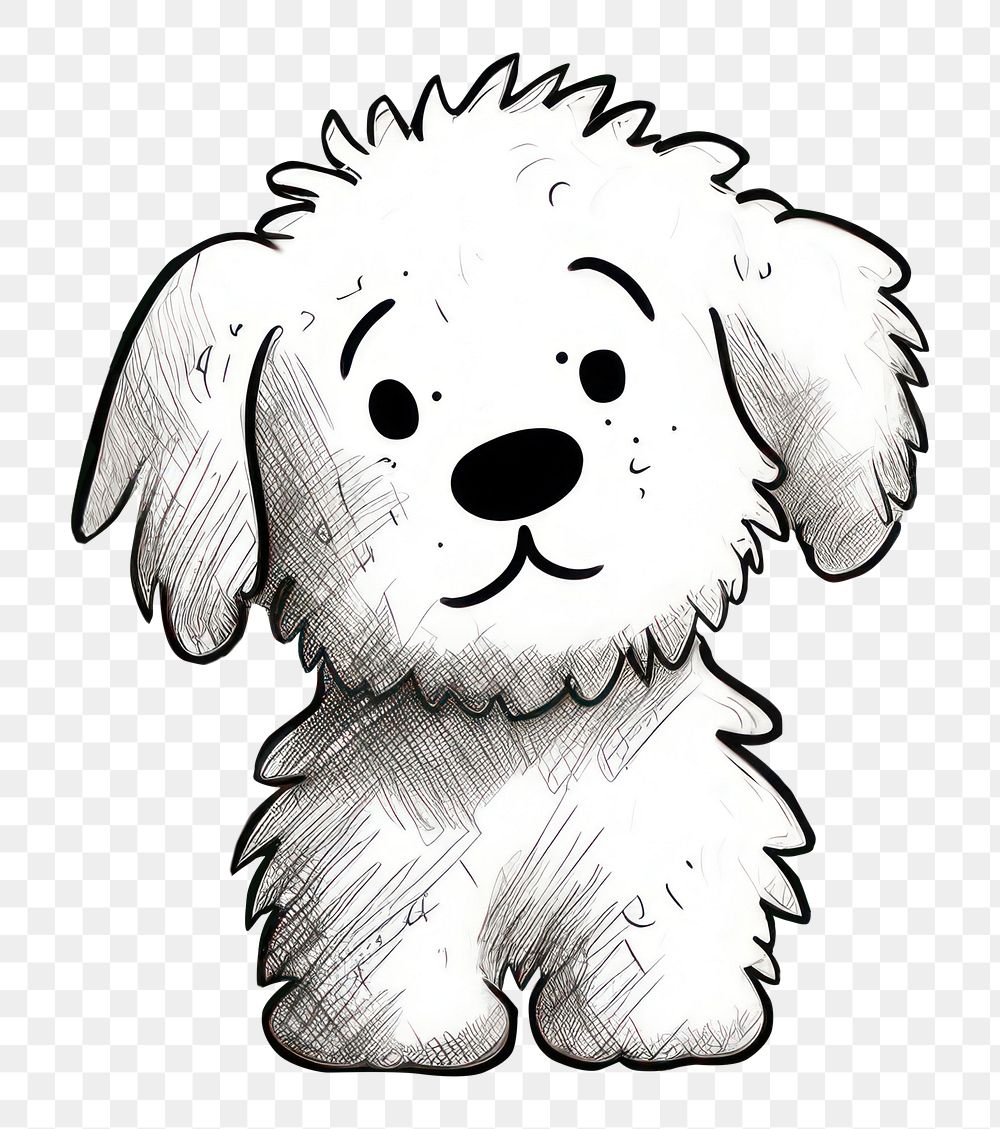 PNG  Cute dog animal drawing mammal. AI generated Image by rawpixel.