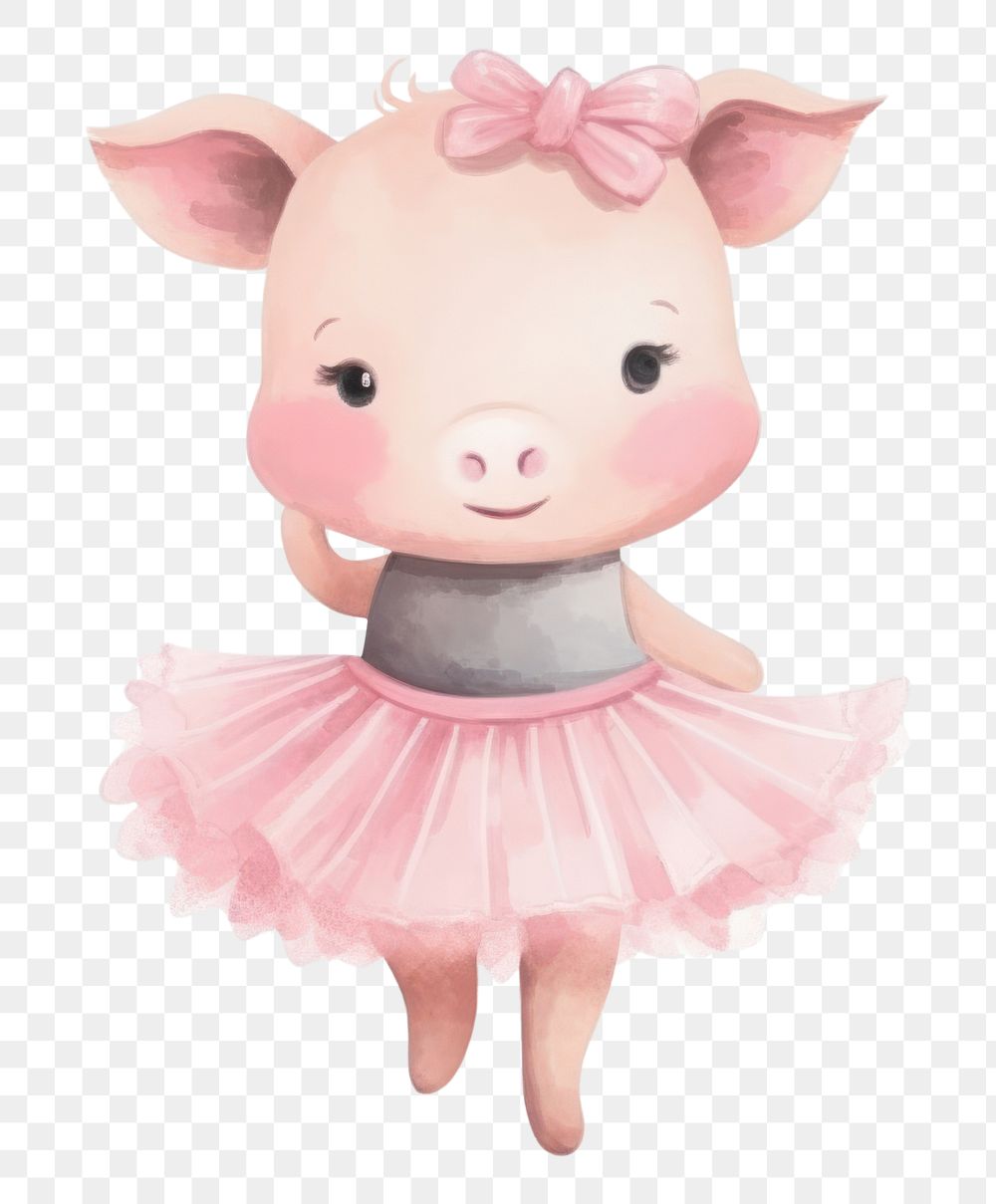 PNG  Pig ballet animal cute toy. AI generated Image by rawpixel.