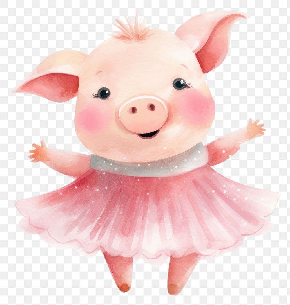 PNG  Pig ballet animal mammal cute. AI generated Image by rawpixel.