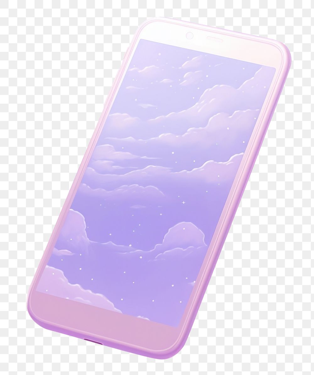 PNG  Smart phone purple cloud portability. AI generated Image by rawpixel.