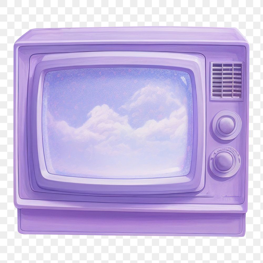PNG  A pastel purple TV television cloud space