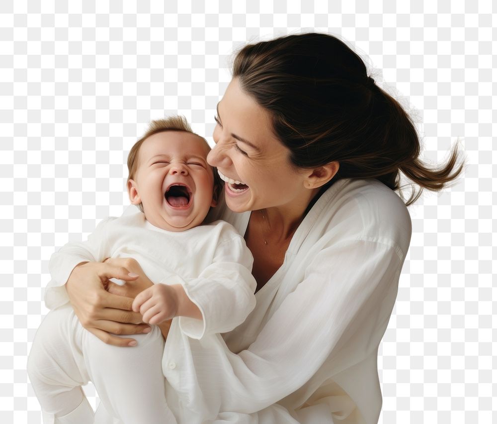 PNG  Baby laughing newborn togetherness. AI generated Image by rawpixel.