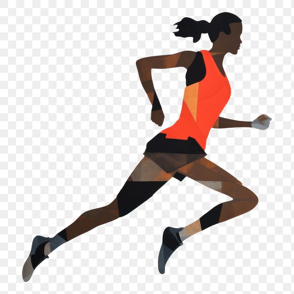 PNG Woman athlete running jogging adult art. AI generated Image by rawpixel.