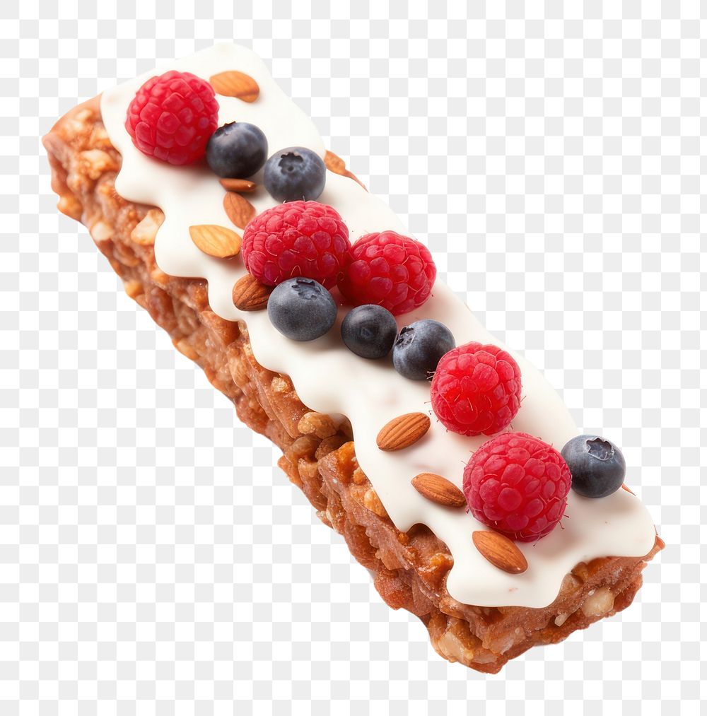 Granola Protein Bar raspberry blueberry dessert. AI generated Image by rawpixel.