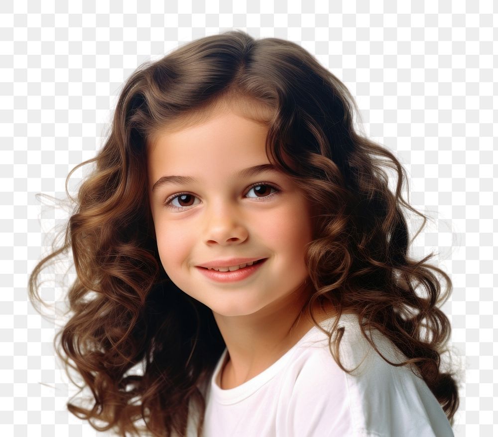PNG Young girl portrait smiling child. AI generated Image by rawpixel.