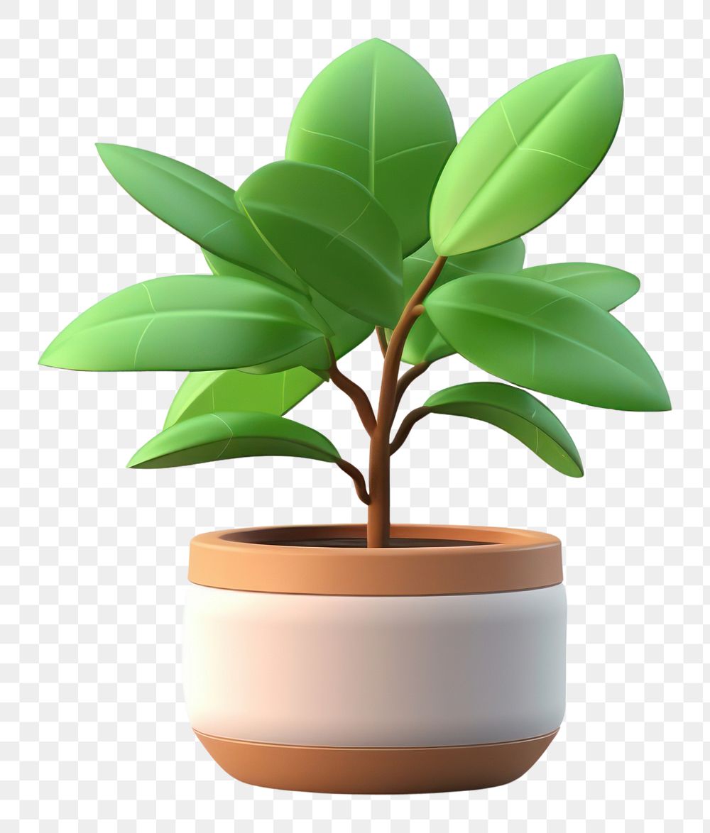 PNG Indoor mini plant leaf houseplant terracotta. AI generated Image by rawpixel.
