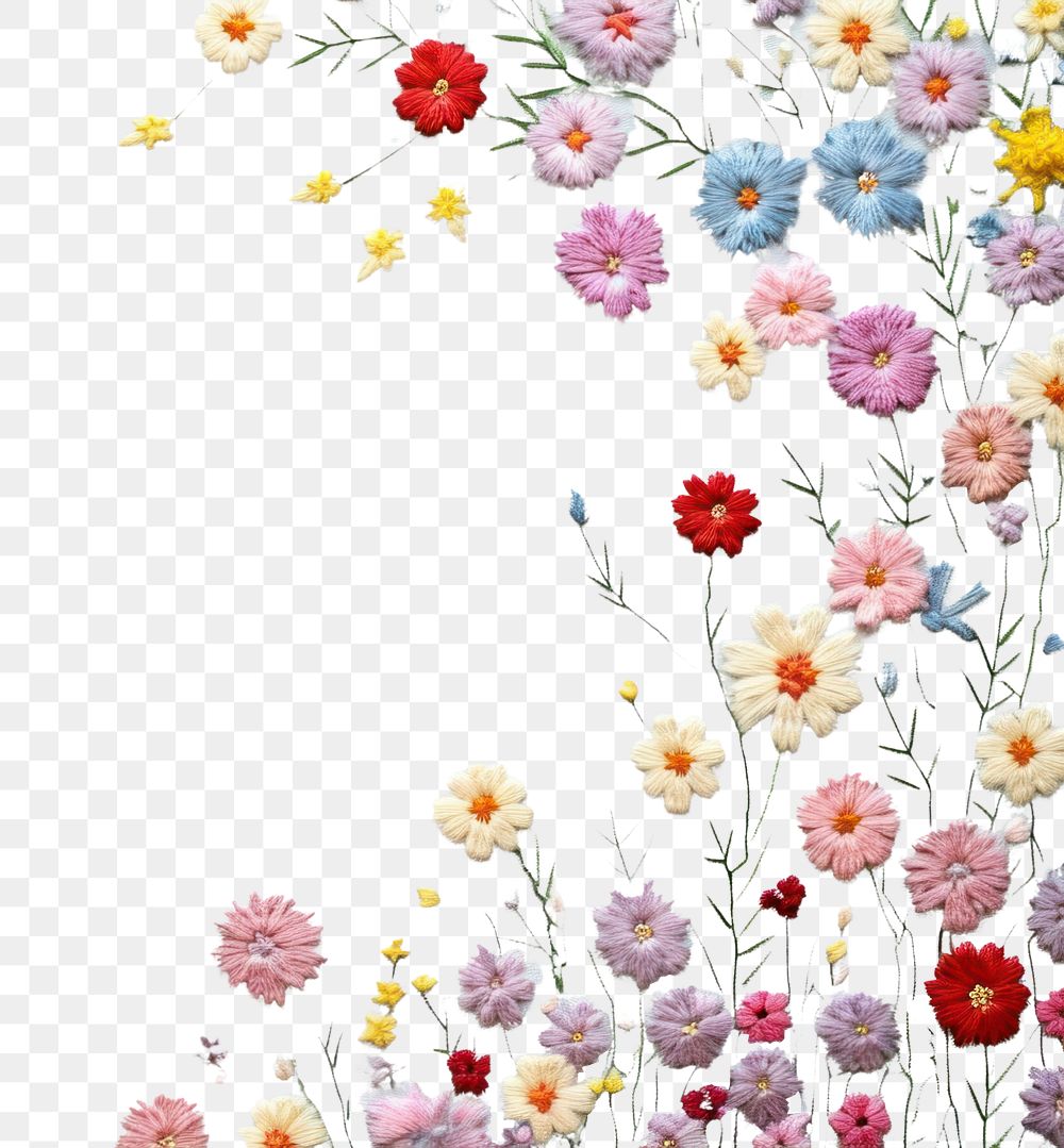 PNG Cute little flowers embroidery backgrounds pattern