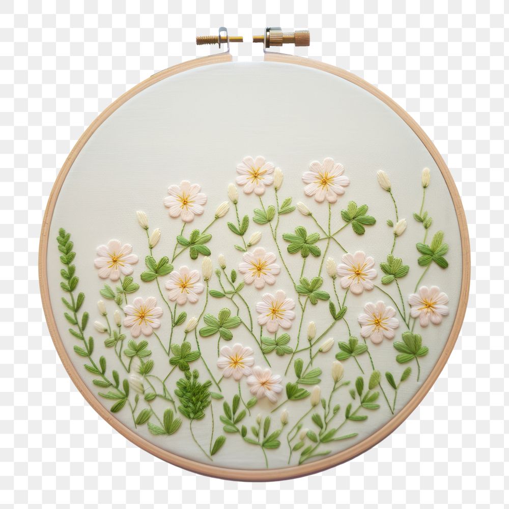 PNG Cute little flower embroidery pattern art. AI generated Image by rawpixel.