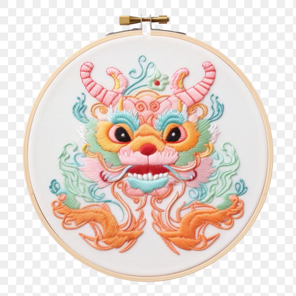 PNG Dragon embroidery pattern chinese new year. AI generated Image by rawpixel.