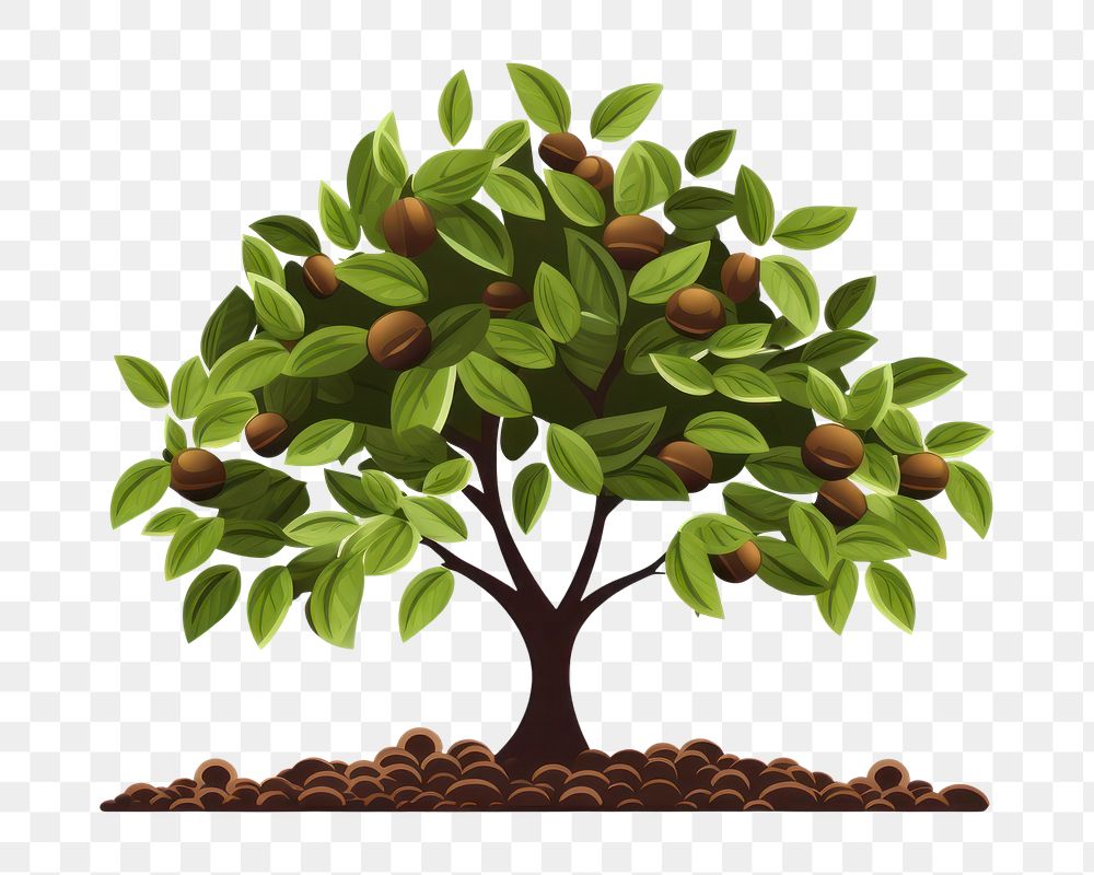 PNG Coffee tree bonsai plant white background. AI generated Image by rawpixel.