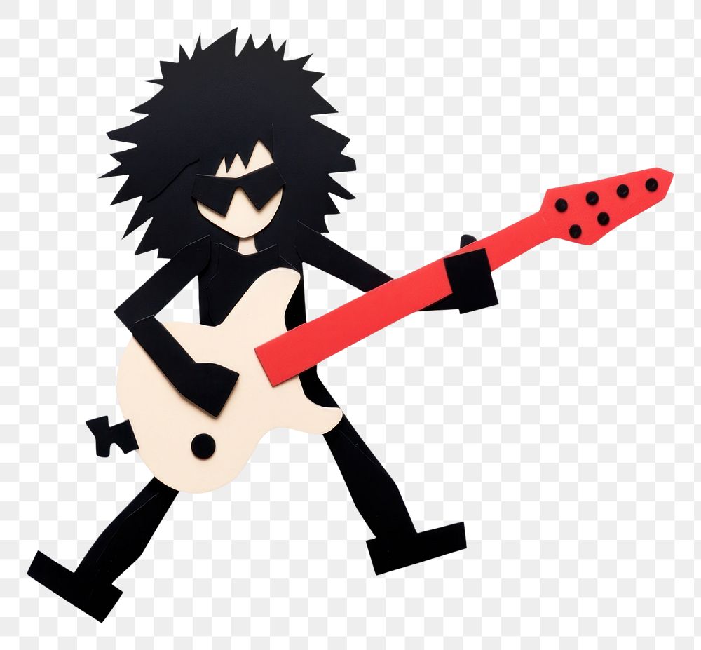 PNG Rocker guitar white background representation. AI generated Image by rawpixel.