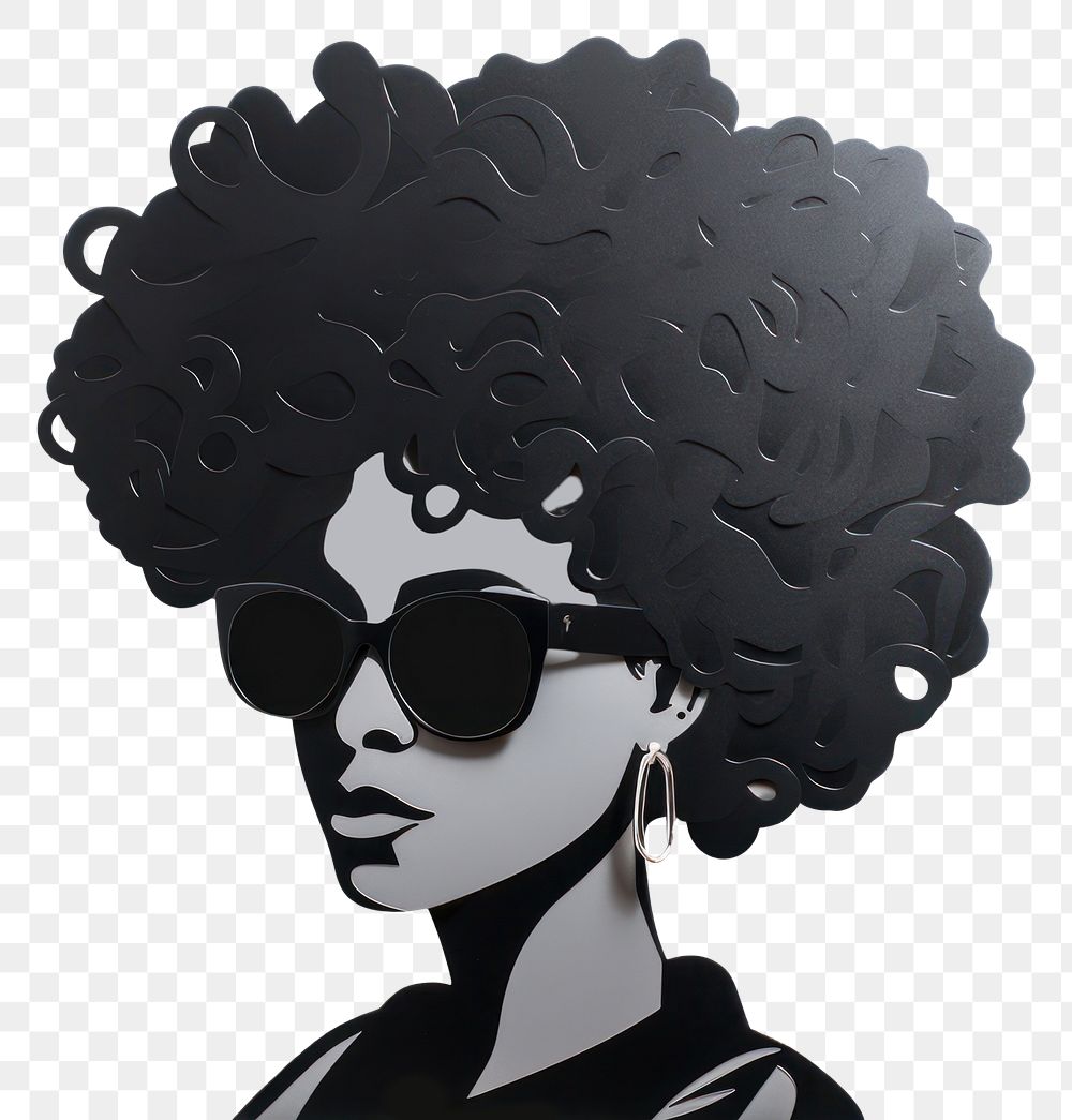 PNG Black woman rapper glasses white background. AI generated Image by rawpixel.