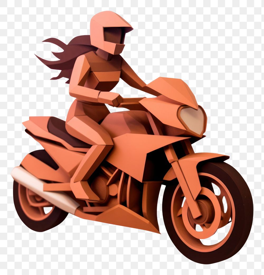 PNG Motorcycle woman vehicle helmet. AI generated Image by rawpixel.
