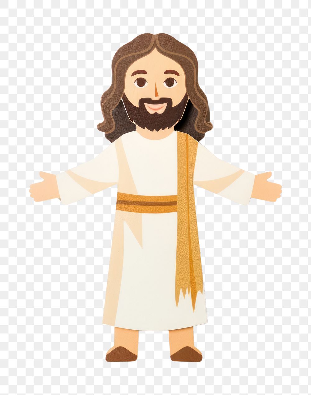 PNG Jesus white background anthropomorphic representation. AI generated Image by rawpixel.
