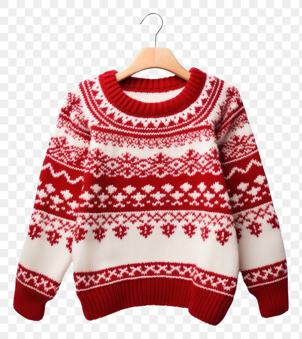 PNG  Christmas sweater sweatshirt white background celebration. AI generated Image by rawpixel.