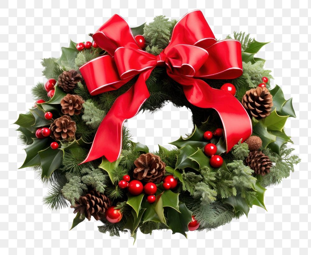 PNG Christmas wreath, transparent background