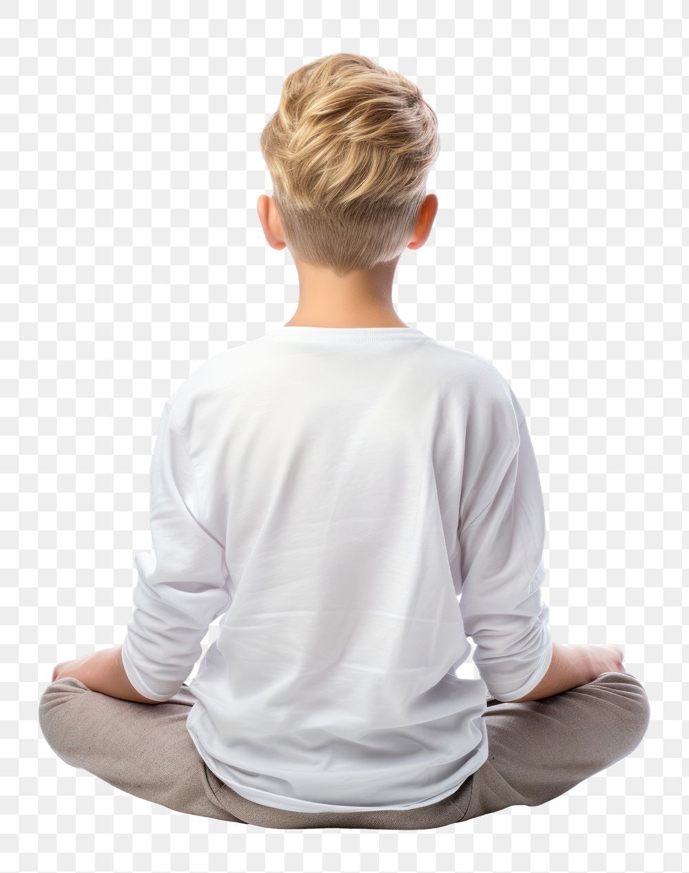 PNG  Kid meditating sitting child yoga. AI generated Image by rawpixel.
