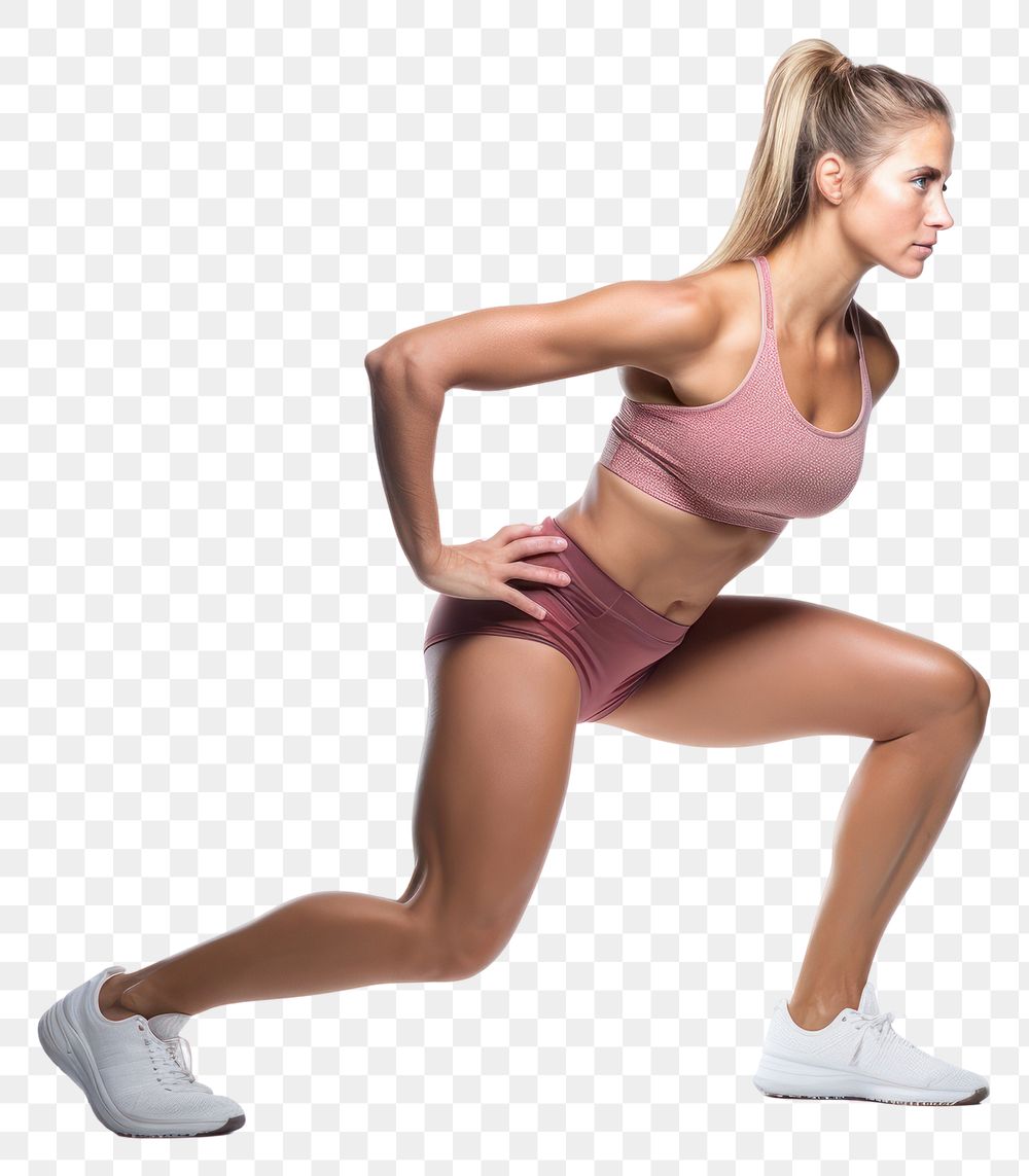 PNG  Woman stretching muscle sports adult white background. AI generated Image by rawpixel.