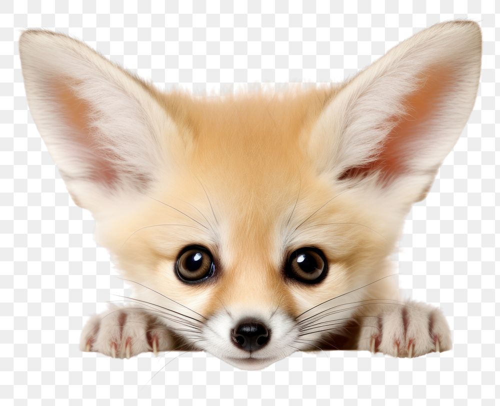 PNG Fennec Fox fox peeking mammal. AI generated Image by rawpixel.