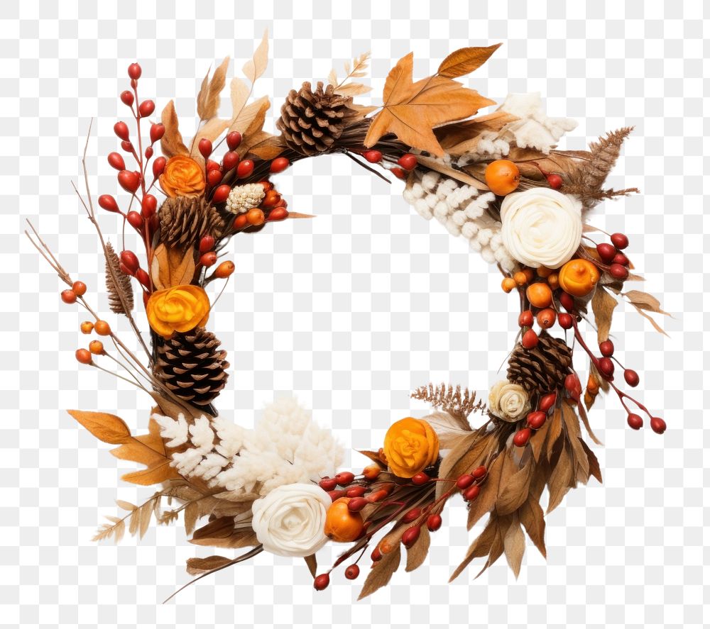 PNG autumn wreath, transparent background
