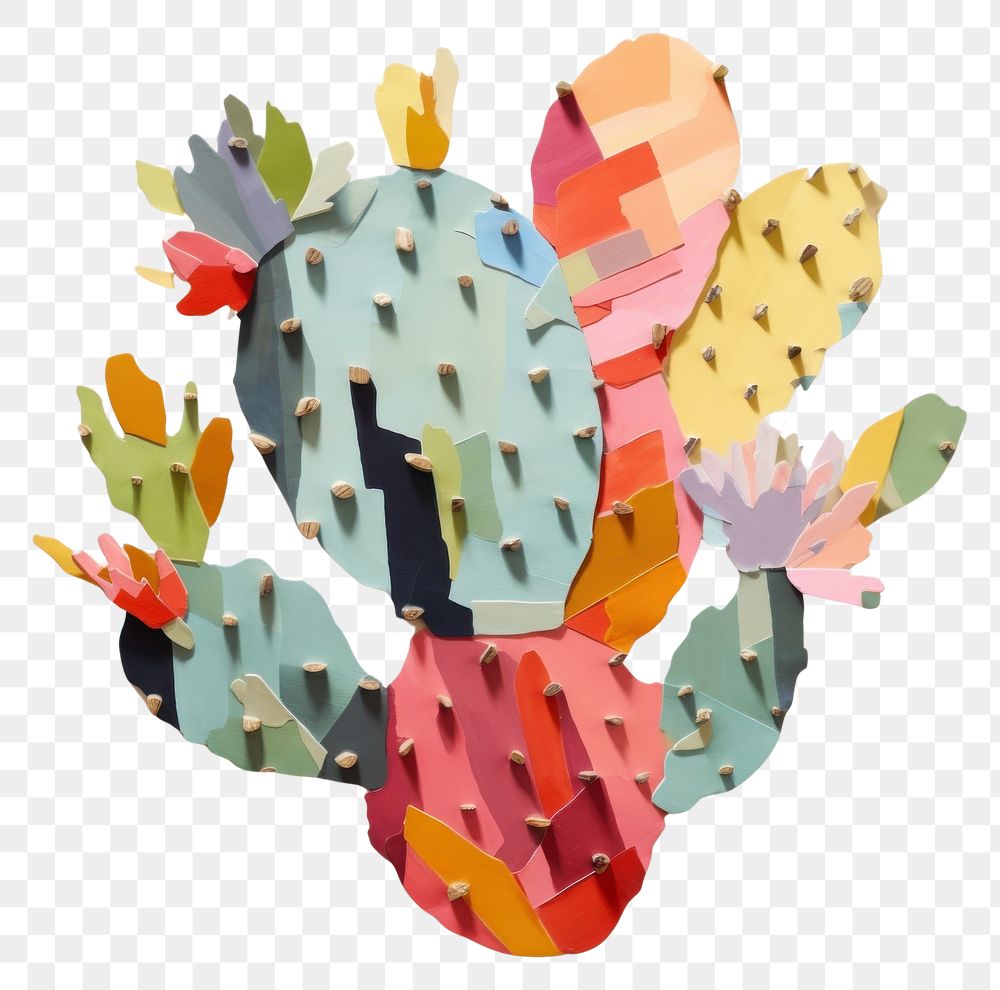 PNG Prickly pear art collage paper. AI generated Image by rawpixel.