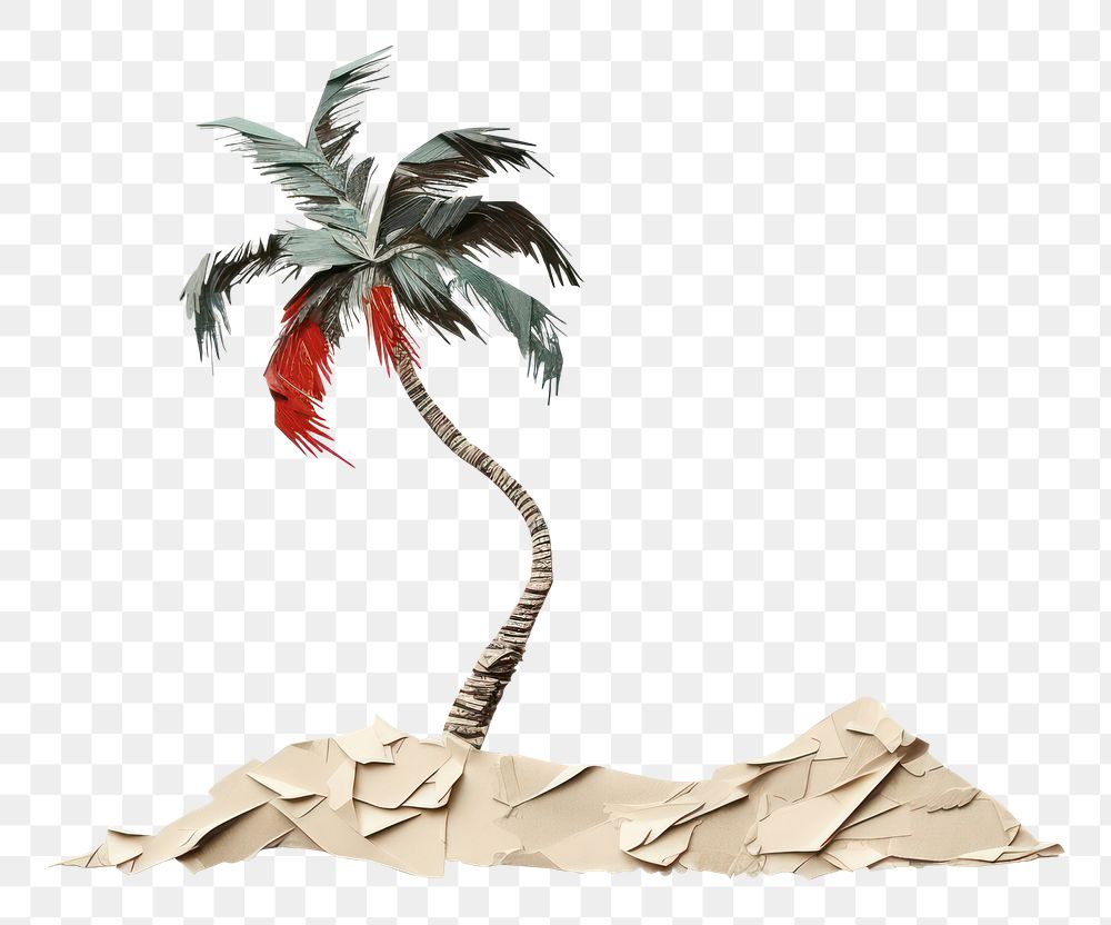 PNG Palm tree plant paper leaf. AI generated Image by rawpixel.